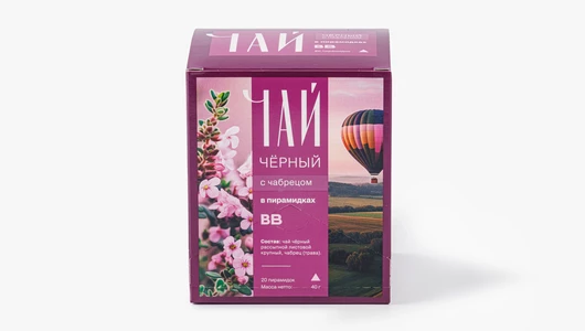 Чай черный с чабрецом в пирамидках Чай черный с чабрецом в пирамидках