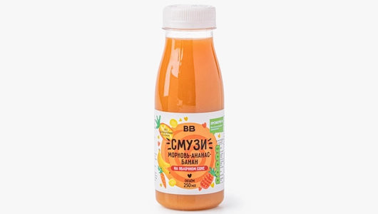Смузи "Морковь-ананас-банан" на&nbsp;яблочном соке, 250 мл