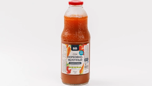 Сок морковно-яблочный прямого отжима, 1 л Сок морковно-яблочный прямого отжима, 1 л