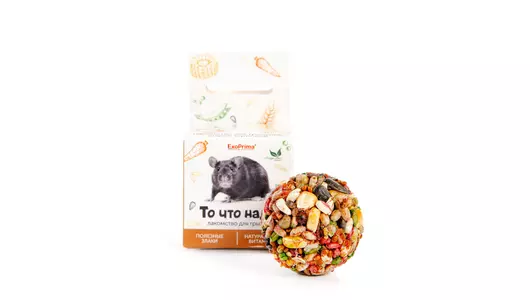 EXOPRIMA То что надо! Лакомство для грызунов "Шарик зерновой", 25г EXOPRIMA То что надо! Лакомство для грызунов "Шарик зерновой", 25г