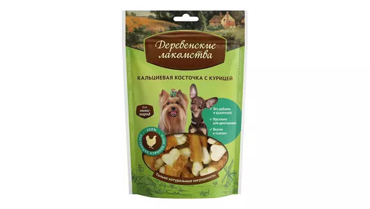 ДЕРЕВЕНСКИЕ ЛАКОМСТВА Кальциевая косточка с курицей д/мини-пород 55г
