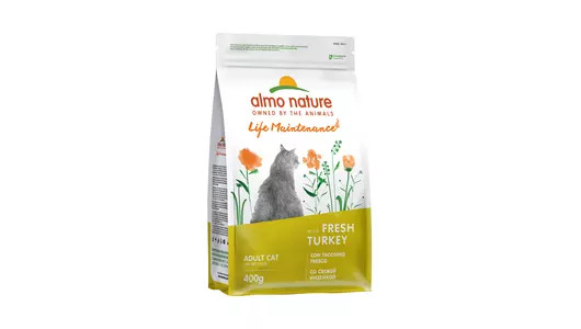 Almo Nature Сухой корм для взрослых кошек со свежей индейкой, 400 г