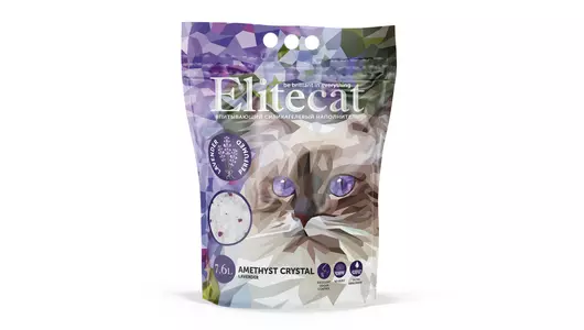 ELITECAT Наполнитель впитывающий силикагель «Crystal Lavender», 7.6л