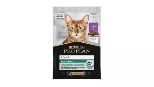 PRO PLAN Maintenance Adult Корм влаж.утка соус д/кошек пауч 85г