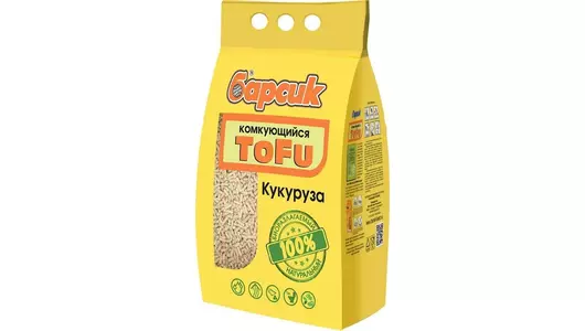 Наполнитель 4,54л БАРСИК TOFU Кукуруза растительный,  комкующийся