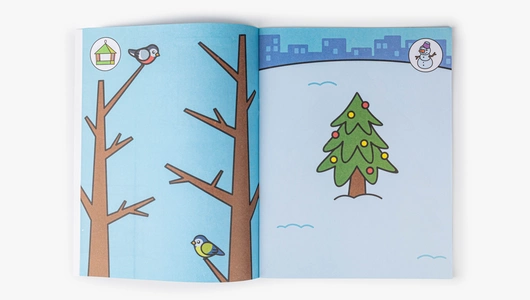 Книжка с наклейками: Зима в городе 1+