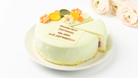 Торт муссовый "Мамы как пуговки" ванил. лесная ягода