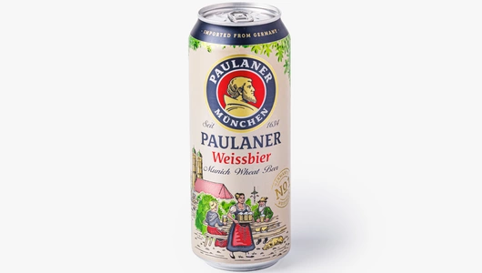 Пиво "Пауланер Вайсбир" светлое нефильтрованное, ж/б 500 мл