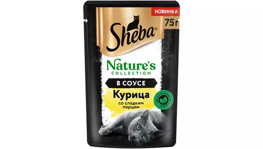 SHEBA 75гр Корм для кошек Natures Курица со сладким перцем в соусе (пауч)