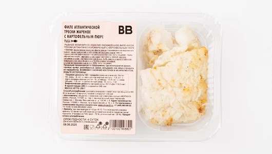 Филе атлантической трески жареное с картофельным пюре Филе атлантической трески жареное с картофельным пюре