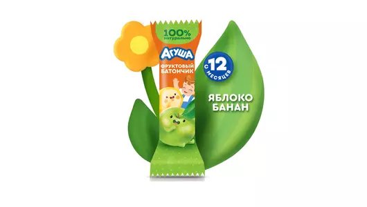 Батончик фруктовый Агуша Яблоко банан с 12 месяцев 15 г