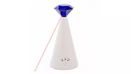SkyRus Игрушка для кошек интерактивная с лазером "Laser Toy", белая + батарейки