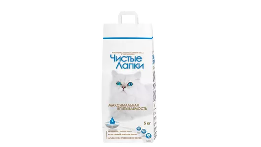 Наполнитель 5кг ЧИСТЫЕ ЛАПКИ комкующийся