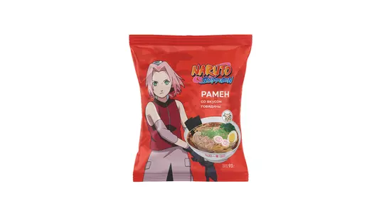 Лапша Naruto Рамен со вкусом говядины пакет 93 г