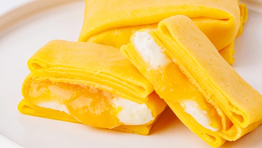 Налистники "Конвертики" с&nbsp;сырным кремом и&nbsp;мандариновой начинкой