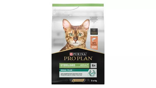 PRO PLAN Renal Plus Sterilised Adult Корм сух.лосось поддерж.здор.почек д/стерил.кошек 3кг