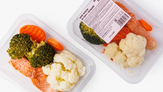 Филе форели на пару с овощами