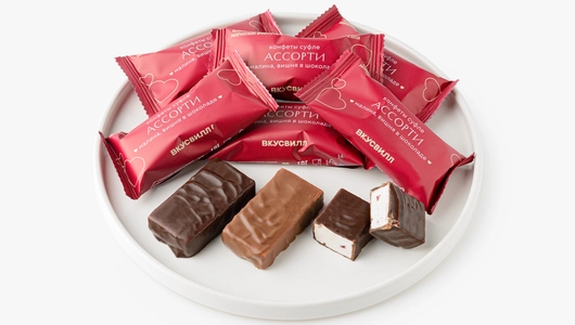 Конфеты суфле в&nbsp;шоколаде ассорти (малина, вишня)