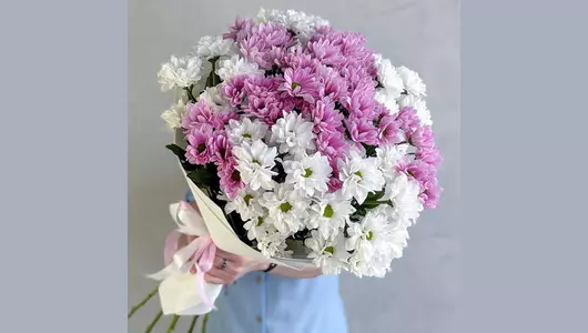 Букет «Сладкий зефир» из&nbsp;11 хризантем FMART by flowwow