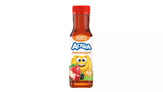 Лимонад Агуша Яблоко-клубника-арония-шиповник без сахара с 3 лет 300 мл