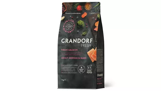 GRANDORF Fresh Med&Maxi Adult Salmon&Potato Корм сух.лосось,батат д/собак сред/круп.пор.1кг