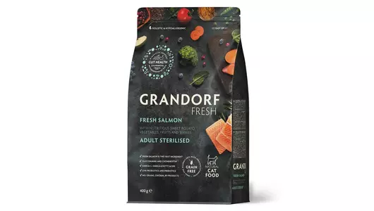 GRANDORF Fresh Sterilised Adult Salmon&Potato Корм сух.лосось,батат д/стерилизов.кошек 400г