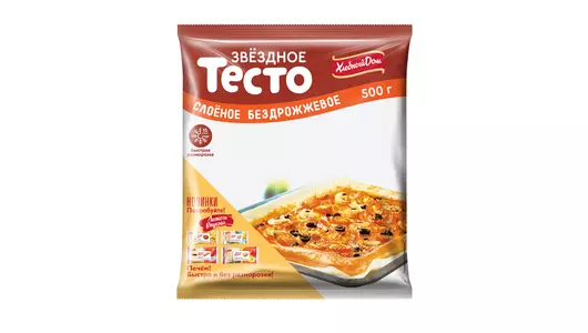 Тесто слоеное Хлебный дом Звездное бездрожжевое замороженное 500 г