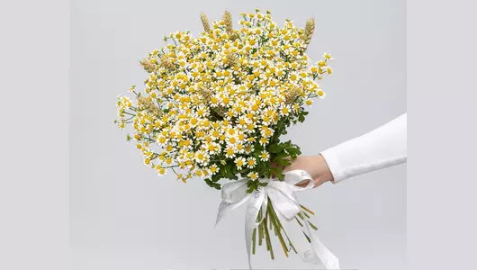 Букет ромашек с&nbsp;пшеницей "Её улыбка - S"