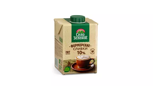 Сливки питьевые Село Зеленое стерилизованные 10% 500 г