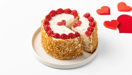 Торт бенто "Люблю" клубника-малина