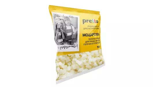 Сыр Моцарелла Pretto кубики 45% 150 г Сыр Моцарелла Pretto кубики 45% 150 г