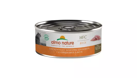 Almo Nature консервы Консервы   для кошек с куриным филе в желе(HFC - Jelly - Chicken Fillet), 100г