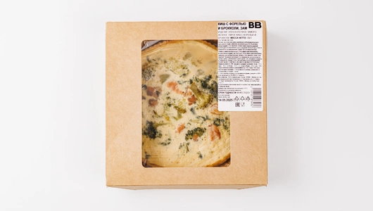 Киш с форелью и брокколи, зам.