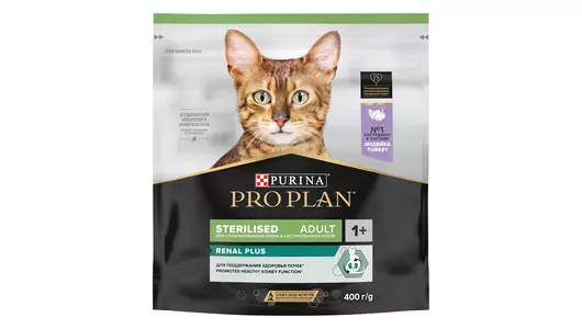 PRO PLAN Renal Plus Sterilised Adult Корм сух.индейка поддерж.здор.почек д/стерил.кошек 400г