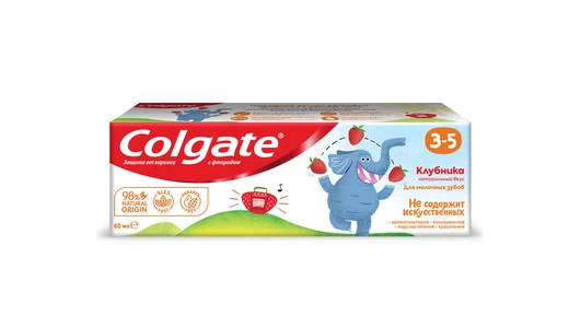 Зубная паста детская Colgate Клубника с фтором 3-5лет 60 мл Зубная паста детская Colgate Клубника с фтором 3-5лет 60 мл