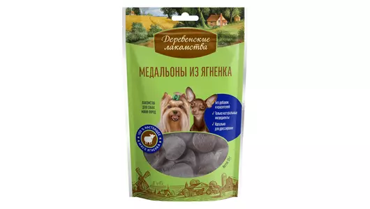 ДЕРЕВЕНСКИЕ ЛАКОМСТВА Медальоны из ягненка д/мини-пород 55г