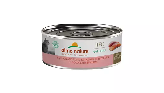 Almo Nature консервы Консервы   для кошек с лососем и тунцом  (HFC - Natural - Salmon and Tuna), 100г