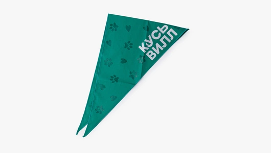 Бандана для собак (зеленая) со светоотражающими элементами