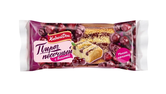 Пирог песочный Хлебный Дом с начинкой из вишни 300 г