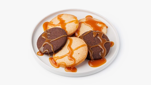 Печенье мини-кукис в наборе с карамельным соусом, кафе