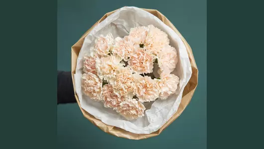 Заварное пирожное. Букет кремовые гвоздики в&nbsp;крафте FMART by flowwow