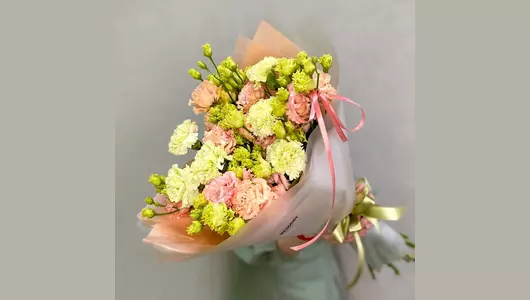 Букет Абрикосовый мохито с&nbsp;эустомой FMART by flowwow