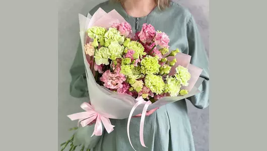 Букет Розовый мохито с&nbsp;эустомой FMART by flowwow