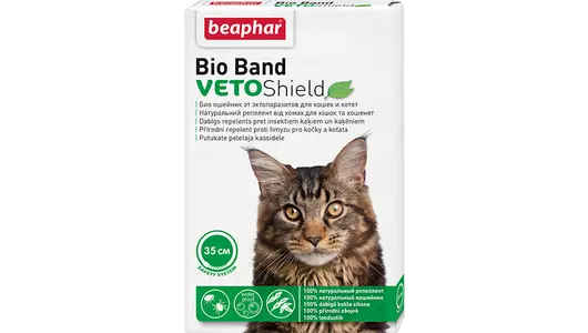 Beaphar Ошейник для кошек и котят Bio + от блох на 4 месяца 35 см,  с 2 месяцев