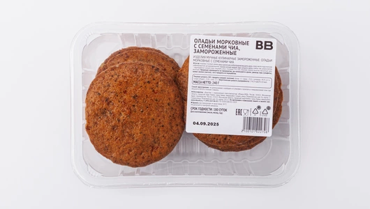 Оладьи морковные с семенами чиа, зам.