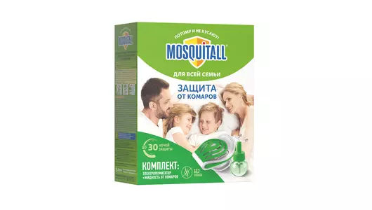 Электрофумигатор Mosquitall и жидкость от комаров 30 ночей 30 мл