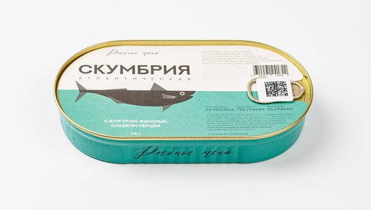 Салат из скумбрии атл. филе-кусочков с булгуром, фасолью и сладким перцем, 175 г