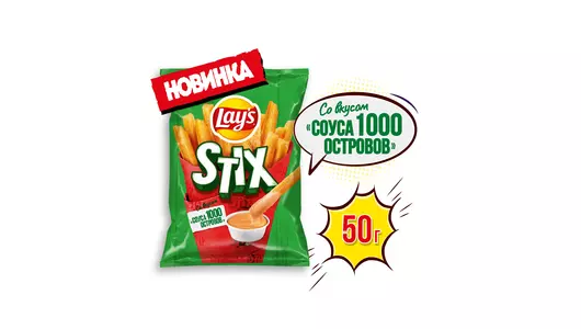 Снеки картофельно-пшеничные Lay`s Stix со вкусом Соуса 1000 островов 50 г