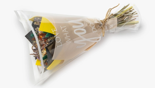 Букет сухоцветов "Нежный" с&nbsp;гелихризумом, гипсофилой, лагурусом