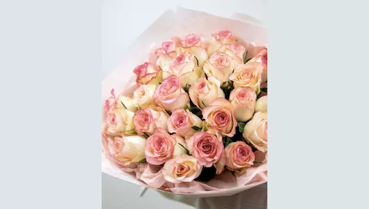 Букет комплимент из&nbsp;25 нежных розовых роз